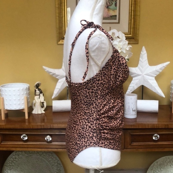 Fashion Union Maternity Animal Print Tie Shoulder Keyhole Detail Swimsuit Size 6 - Picture 8 of 16